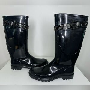 Burberry Black Check Buckle Rain Boots - Iconic Style Meets Functionality